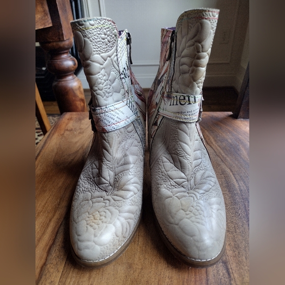 Laura Vita Albane 11 Taupe Multicolor Ankle Boots Size 40 (9.5) - Picture 3 of 8